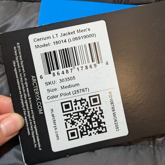 NEW Arc’teryx Cerium LT Jacket Puffer Gray Down 850 Fill Men's Medium - Picture 6 of 10